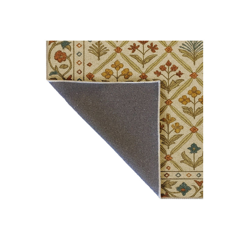 Tapis vert tissé à motif lavable Mosso, 6'7" x 9'10"