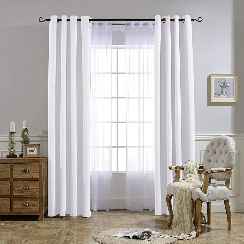 Rideaux obscurcissants pour chambre à coucher à triple tissage en microfibre à œillets avec panneaux isolants unis et rideaux pour salon