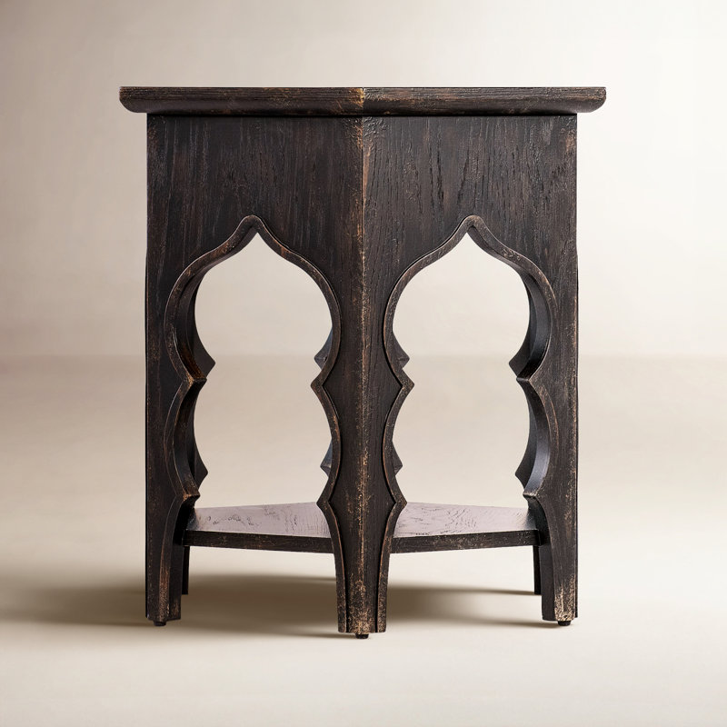 Americana Hexagon End Table, Black
