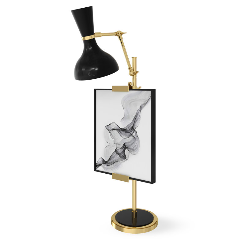 Lampe fantaisie Clare, Obsidienne, Laiton moderne