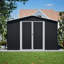 10x10 Ft Large Outdoor Metal Storage Shed, Black, Heavy - Duty Frame, Lockable Double Sliding Doors, All Weather For Patio, Lawn & Backyard, Ample Space Gardening Tools, Ventilation And Waterproof