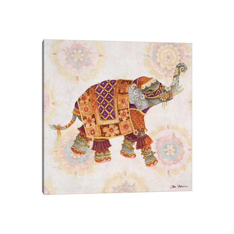 Elephant On Pink I by Janice Gaynor - Wrapped Canvas Print, 30.48 cm H x 30.48 cm W