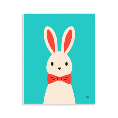 «Rabbit & Bowtie on Turquoise», art mural par Jessica Beck