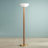 Tambo Torchiere Floor Lamp - Wood Finish, Weathered Brass, Dimmer-96227971