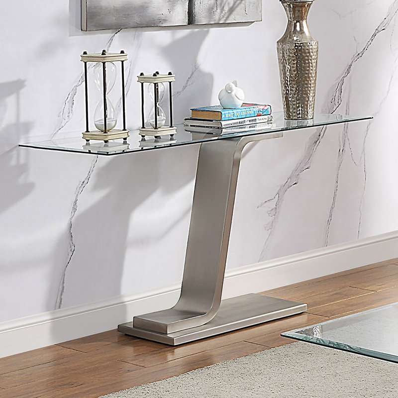 Kronis 48'' Glass Top Console Table