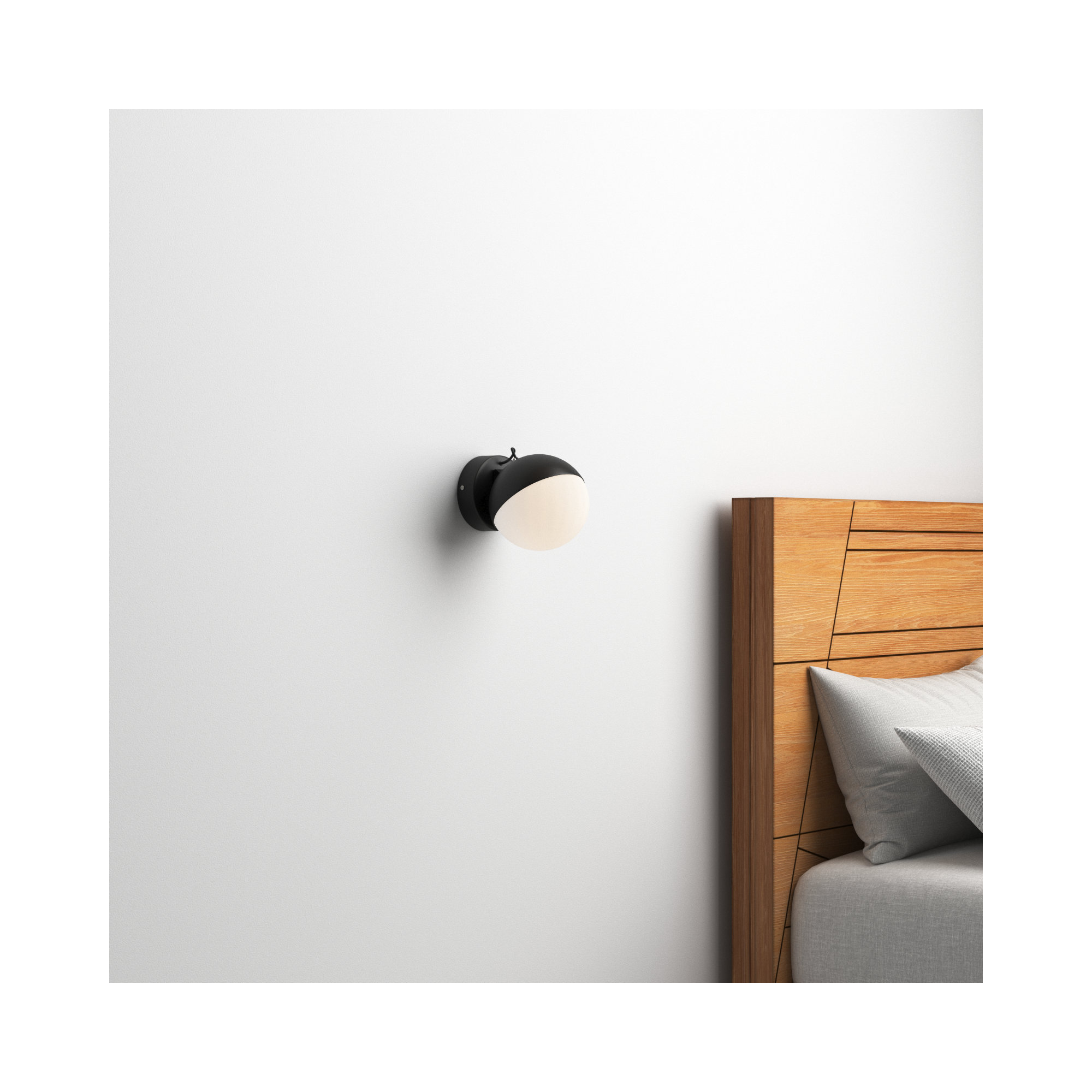 Hastings Single Light Glass Steel Dimmable Armed Sconce, Black