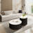 Mercer41 Round Nesting Coffee Table Set with Faux Marble Top and Fluted Drum Base