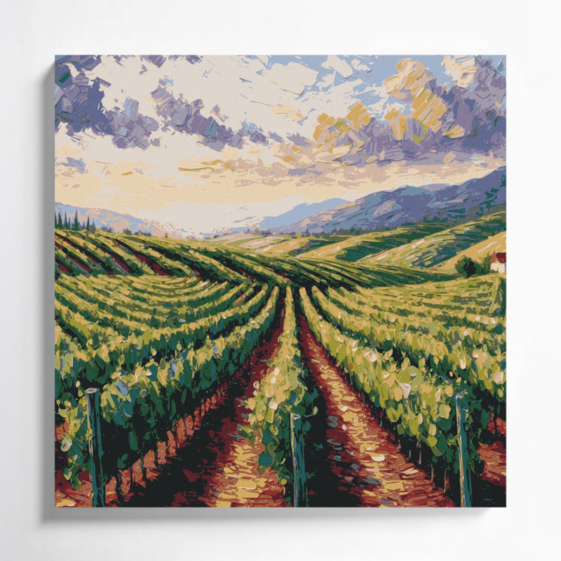 Art mural sur toile beige avec villes «Napa Valley CA», H 16 po x l 16 po