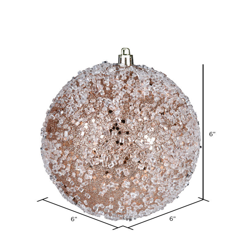 Ornement boule scintillante, H 6 po x l 6 po x P 6 po, Café latté, 4