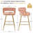 George Bar Stools Set Of 2 Counter Height Velvet Upholstered Modern Barstools With High Backs 4 Metal Legs Chair For Kitchen Island Dining Room Bar-847166791