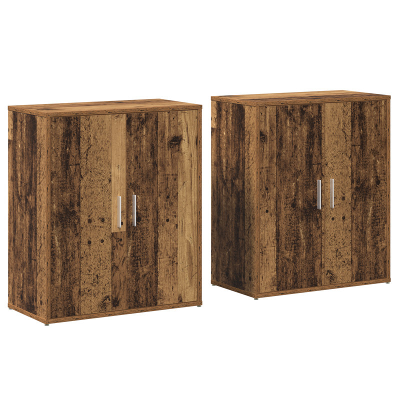 Highboard 2 Pcs 60 X 31 X 70 Cm Engineered Wood, Old Wood