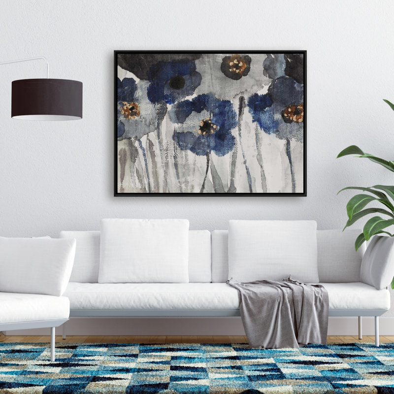 «Blue Blurry Flowers», reproduction sur toile