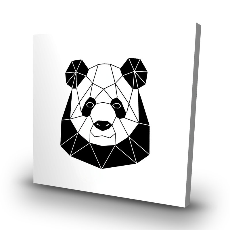 Geometric panda - 32"x32" art on canvas