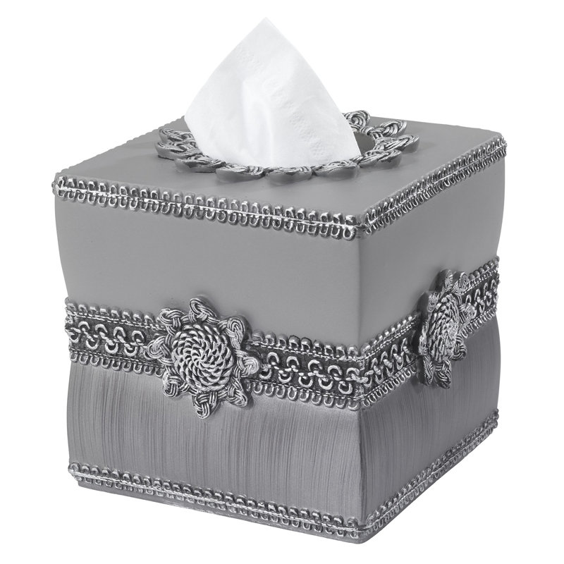 Braided Medallion Gte Tissue Box Cover, Granite