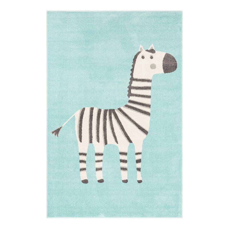 Whimsy Machine Woven Polypropylene Plastic Rug, Rectangle 5'3" x 8'