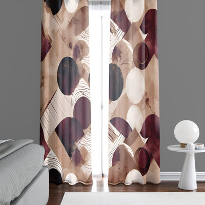 Paire de rideaux semi-transparents en polyester Downall