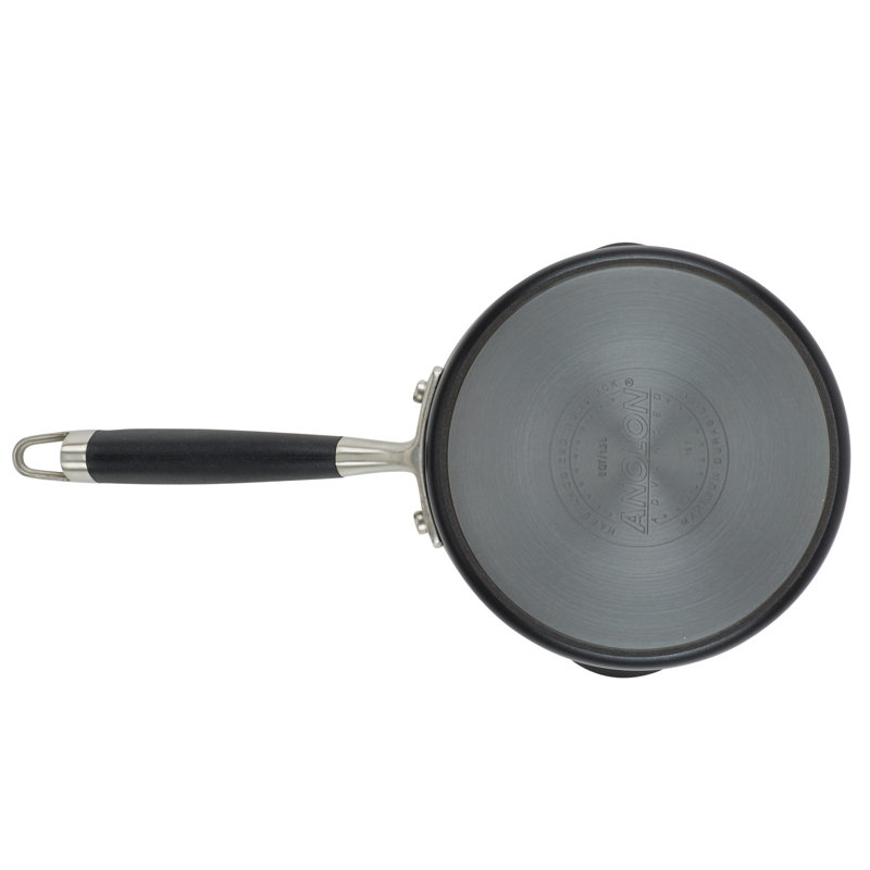 Anolon Advanced Home Hard Anodized Nonstick Saucepan With Straining Lid, 2 Quart, Black