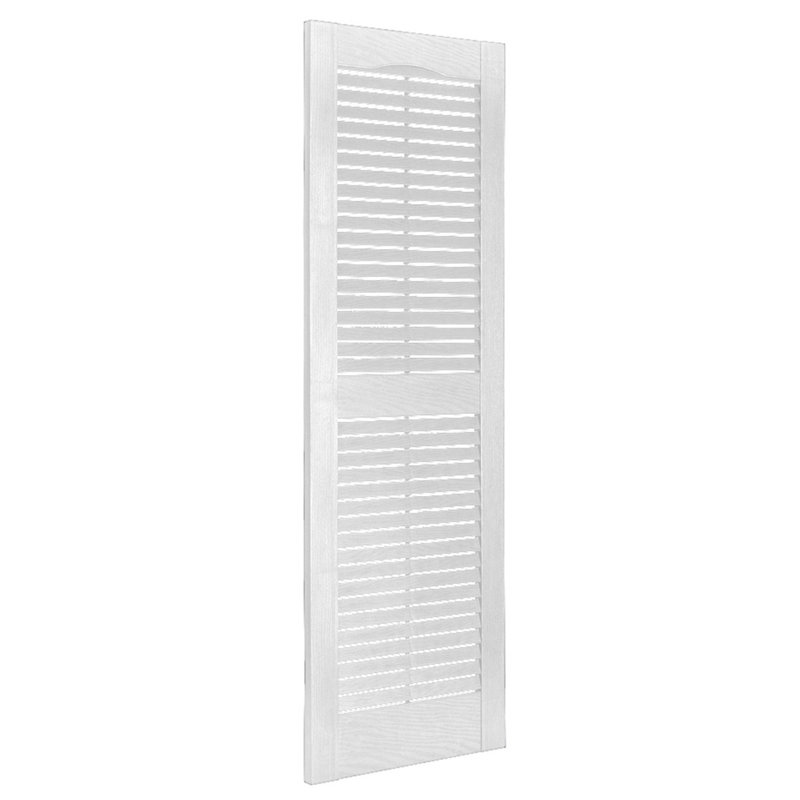 Premier White Polypropylene Louvered Exterior Shutters, 15" x 63"