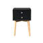 Mid-Century Modern Bedside Table With 2 Drawers And Resilient Rubber Wood Legs, Gray Tinge 2 Side Design For Bedroom Living Space-132957653