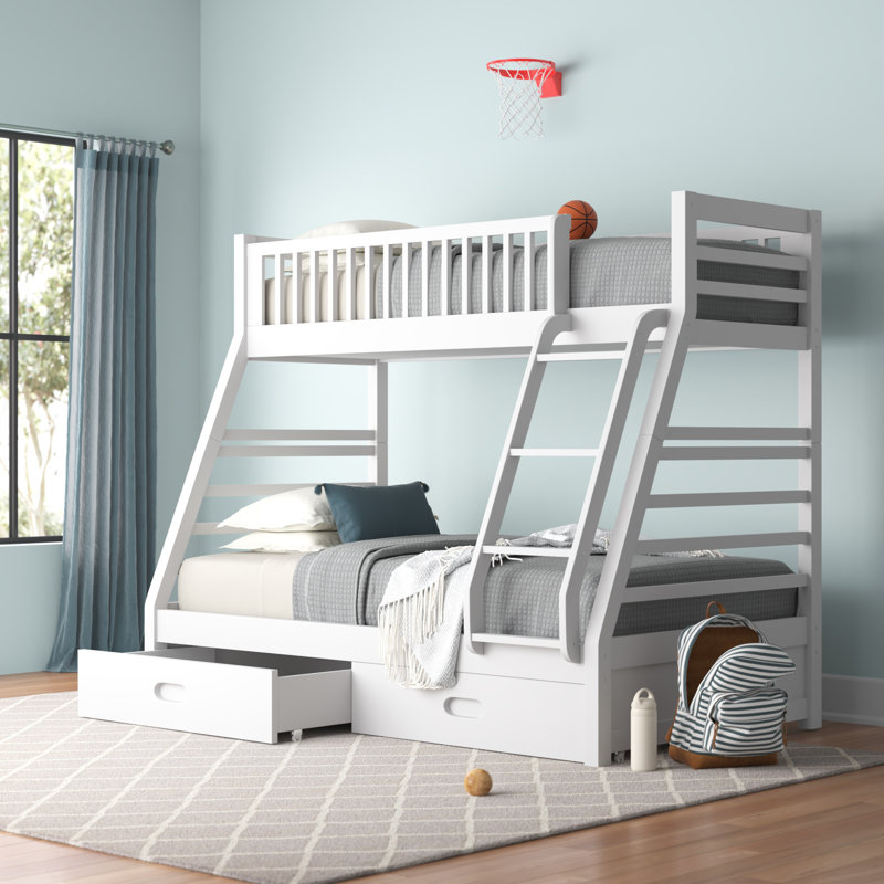 Hoch Kids Twin Over Full Bunk Bed, White