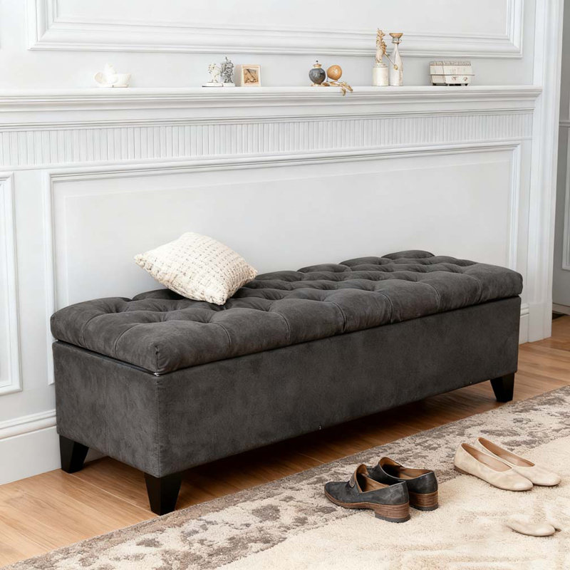 BANC DE RANGEMENT, Gris foncé