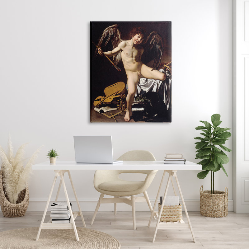 «Cupidon as Victor Caravaggio», peinture classique par Caravaggio - peinture sur toile, Toile tendue