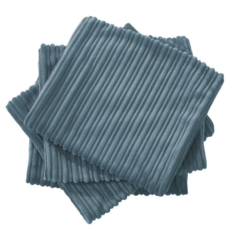 Housse de coussin rectangulaire en flanelle nervurée, Sarcelle aile bleue