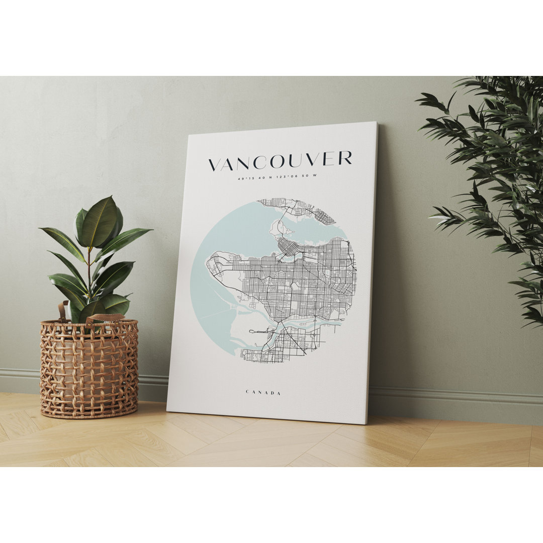 Grafikdruck Stadtplan - Vancouver