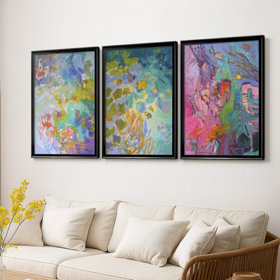 Let Me Bloom I Am  -Custom Framed  Wrapped Gallery Canvas - 3 Pieces