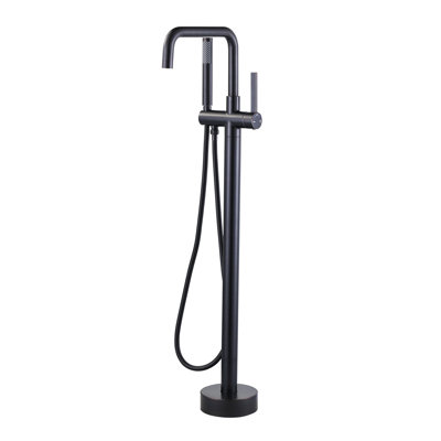 Single-Handle Freestanding Tub Faucet Floor Mount Bathtub Filler with Hand Shower
