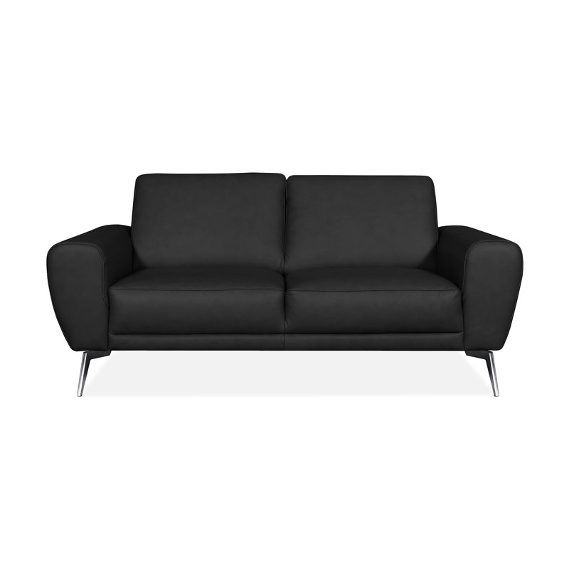 Kilmarnock Genuine Leather 2-seater Sofa, Black