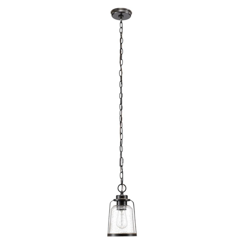 Roth 1-Light Oil Rubbed Bronze Vintage Glass Pendant