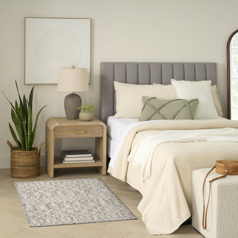  Positano 3' x 5' Light Grey Modern Rug, Light Gray, Rectangle 3' x 5'