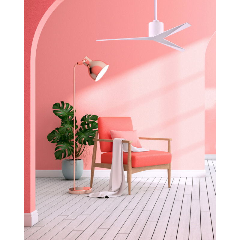 Eliza Outdoor Downrod Ceiling Fan, Gloss White, Gloss White