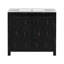 36 " Bathroom Vanity Organizer with Ceramic Sink, Set Bathroom Storage Cabinet, Vintage Espresso
