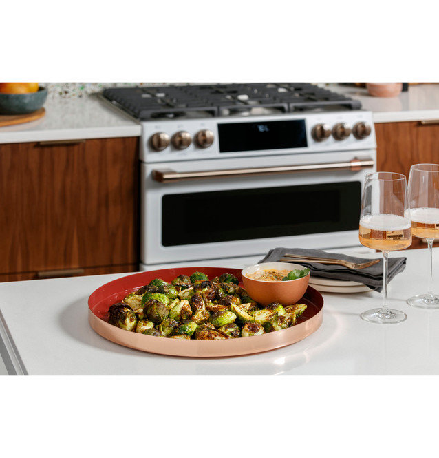 Café 30" 6.7 cu. ft. Smart Slide-in Gas Range with Griddle, Matte White