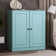 100% Solid Wood 3-Shelf Bookcase with Solid Doors and Adjustable Shelves