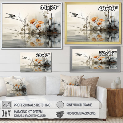 Asian Art Sumi Bird Serenity XVIII - Asian Art Canvas Prints
