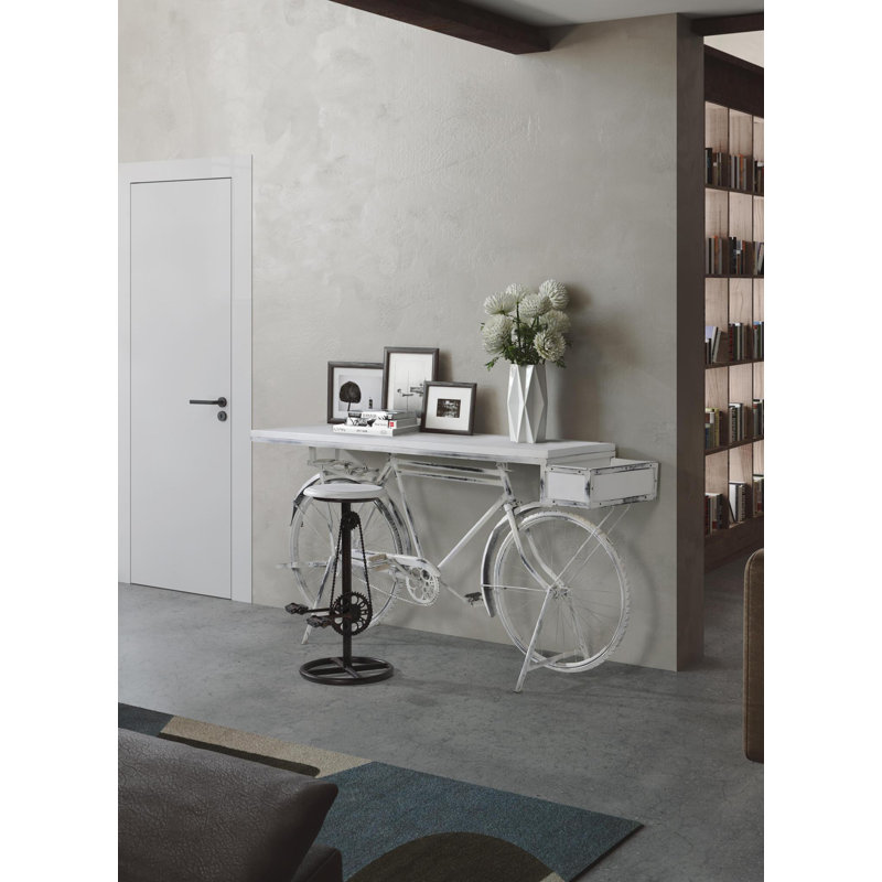 Frier 198cm Solid Wood Top Console Table, White Wash