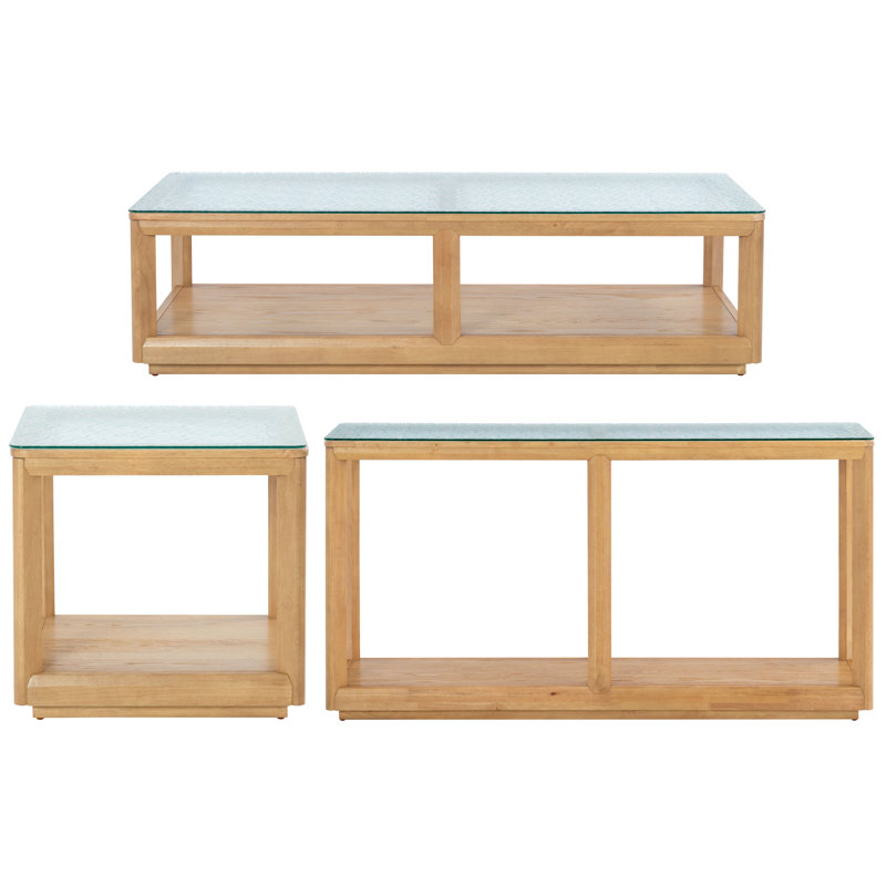 Ensemble de tables basses 3 pièces Malavika, Brun