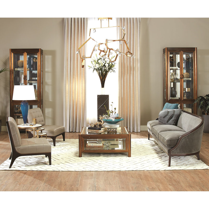 3 Piece Marble Top Nesting Table Set-Brass