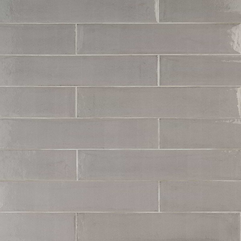 Paint 3x16 Glossy Porcelain Tile, Grigio Gray