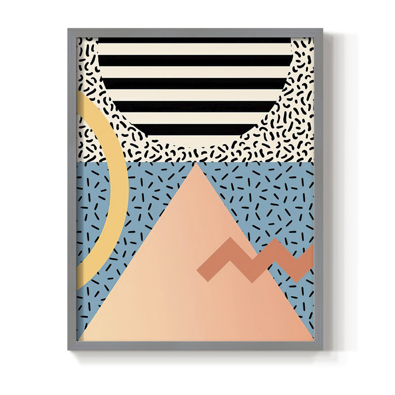 «Modern Memphis I», reproduction encadrée - bois massif, Cadre simple gris, H 10 po x l 8 po