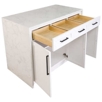Aleata Kitchen Island with Engineered Marble Top