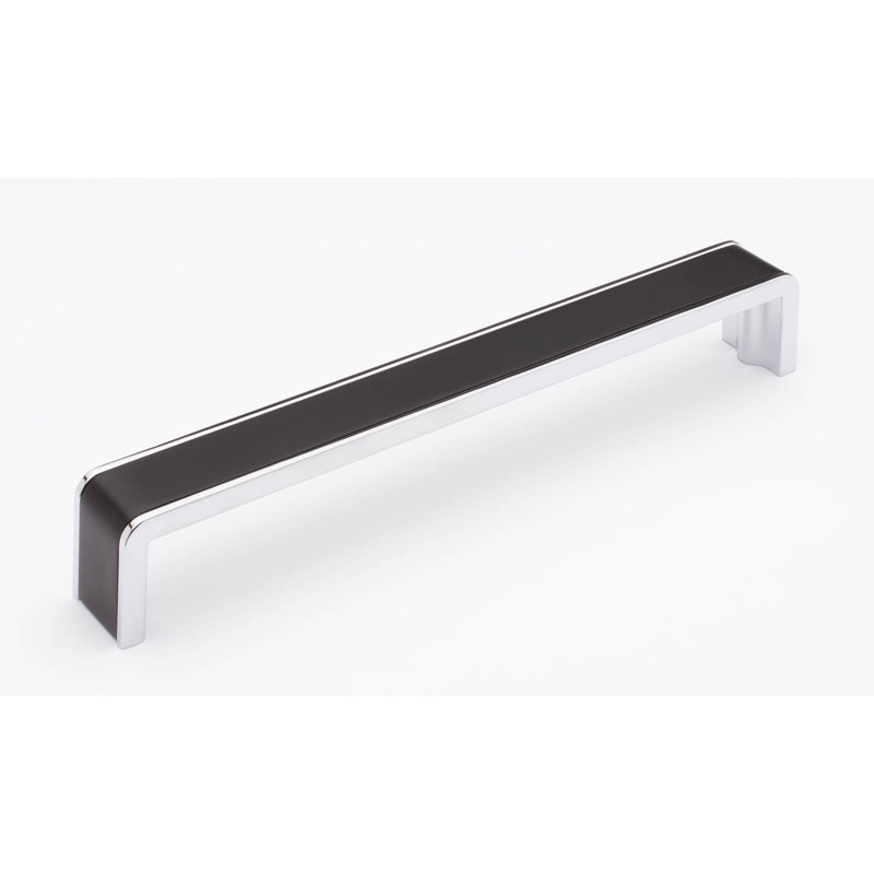 Fusion 8" Center to Center Bar Pull, Matte Black/Polished Chrome
