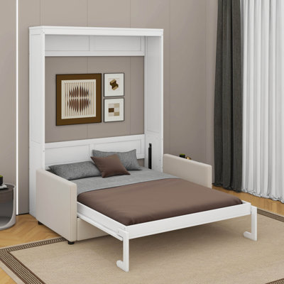 Grand lit escamotable avec coussin