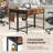 Space Saving Home Computer Desk With 2 Fabric Drawers 4 Hanging Hooks & Metal Frame White-93510777