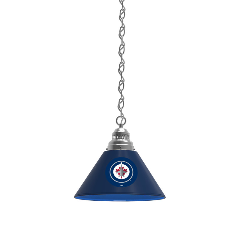 Luminaire suspendu conique 1 lumière NHL, Chrome, Winnipeg Jets