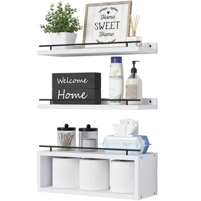Floating Shelves, 3 Pcs, White