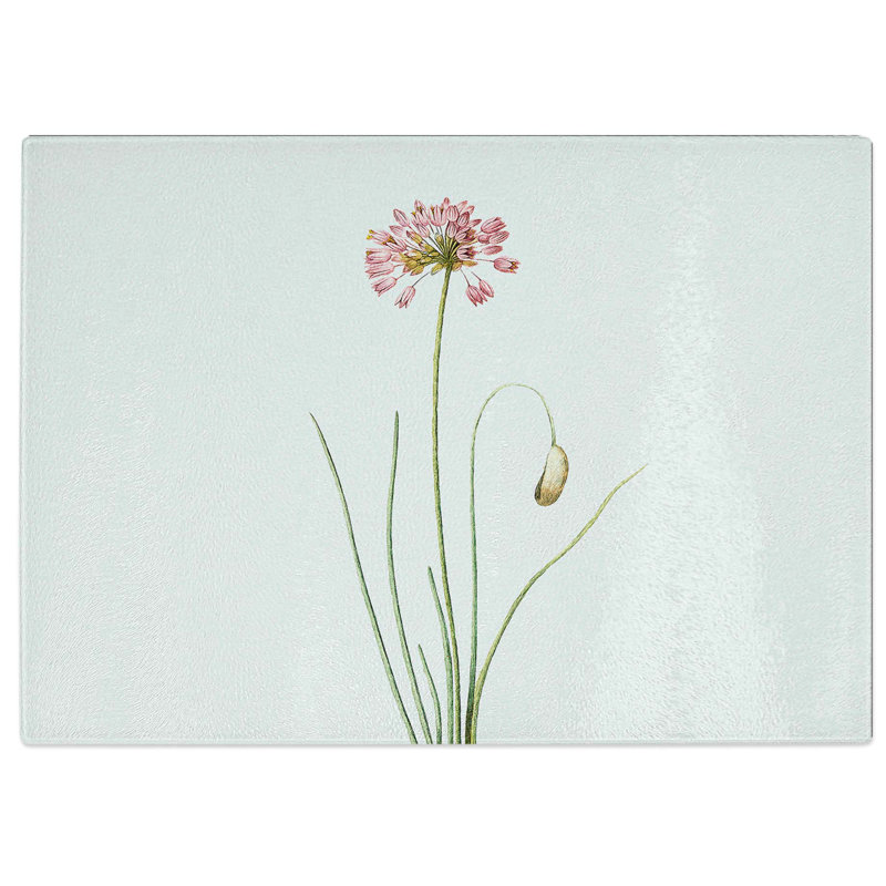 Tempered Glass Autumn Onion Flowers Chopping Board, 28.5 cm W x 20 cm L
